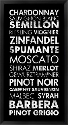 Framed Wine List II Print