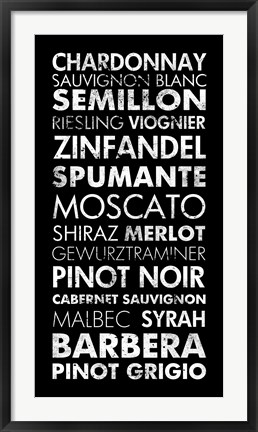 Framed Wine List II Print