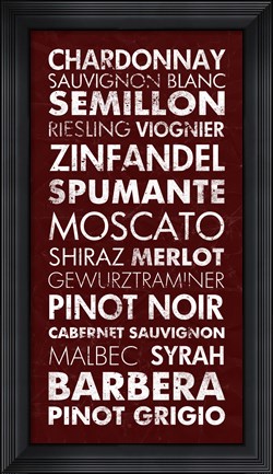 Framed Wine List III Print