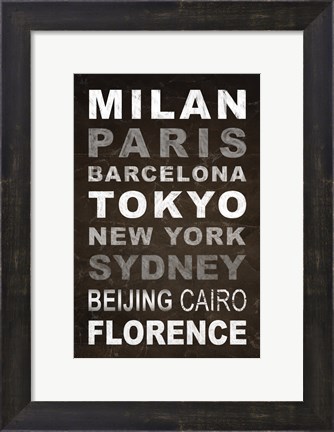 Framed World Cities I Print