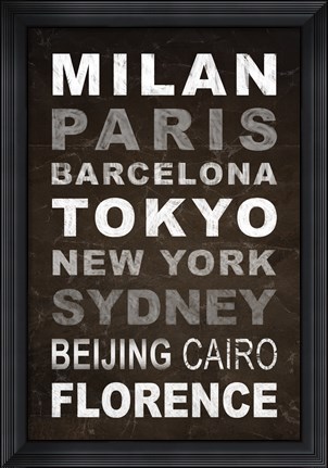 Framed World Cities I Print