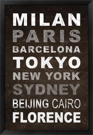 Framed World Cities I Print