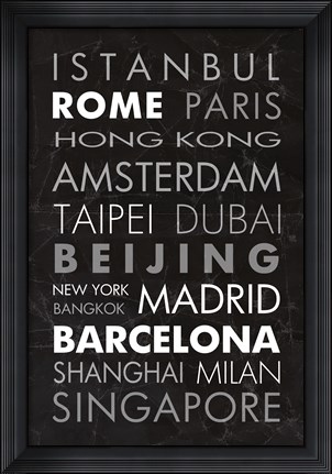 Framed World Cities II Print