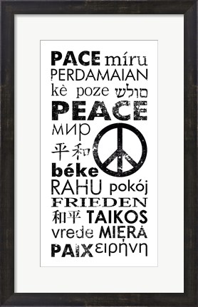 Framed Peace in Different Languages Print