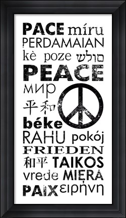 Framed Peace in Different Languages Print