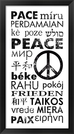 Framed Peace in Different Languages Print