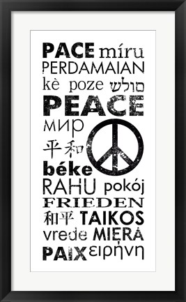 Framed Peace in Different Languages Print