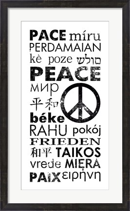 Framed Peace in Different Languages Print