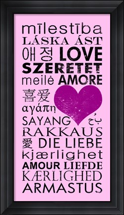 Framed Pink Love Languages Print