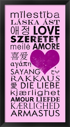 Framed Pink Love Languages Print