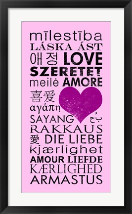 Framed Pink Love Languages Print