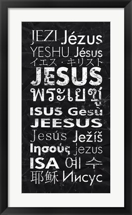 Framed Jesus in Different Languages Panel Print