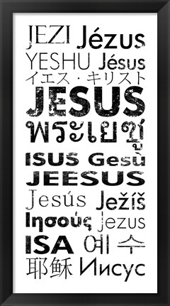 Framed Jesus Languages Print