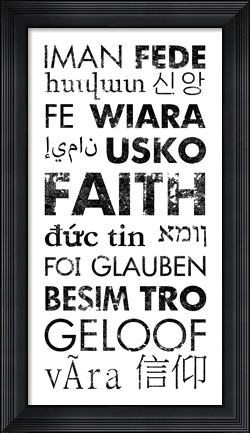 Framed Faith Languages Print