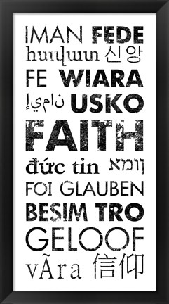 Framed Faith Languages Print