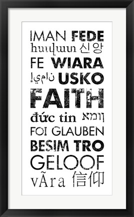 Framed Faith Languages Print