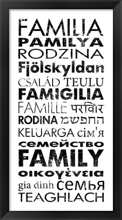 Framed Family Languages Print