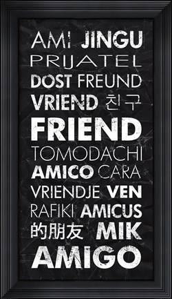 Framed Friend in Different Languages Print