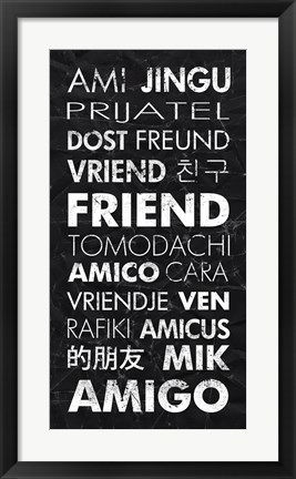 Framed Friend in Different Languages Print