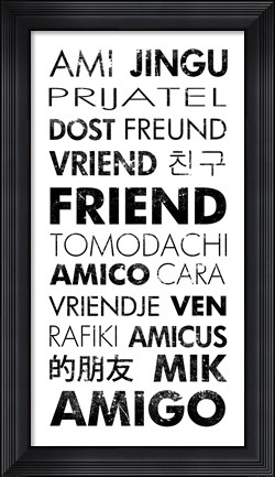 Framed Friend Languages Print