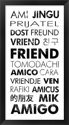 Framed Friend Languages Print