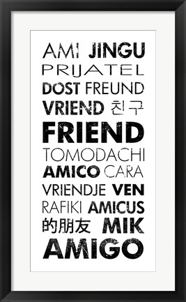 Framed Friend Languages Print