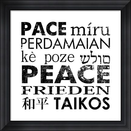 Framed Peace Square Print