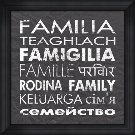 Framed Family Square Gray Print