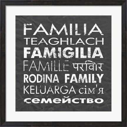 Framed Family Square Gray Print