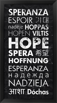 Framed Hope in Different Languages Print