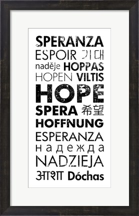 Framed Hope Languages Print