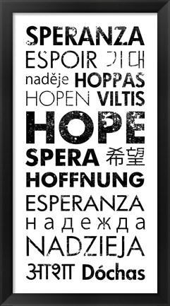 Framed Hope Languages Print