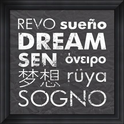 Framed Dream Square Gray Print