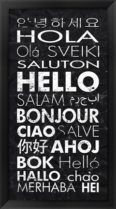 Framed Hello in Different Languages Print