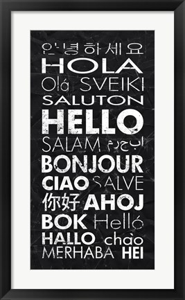 Framed Hello in Different Languages Print