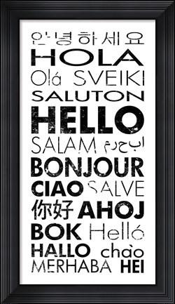Framed Hello Languages Print