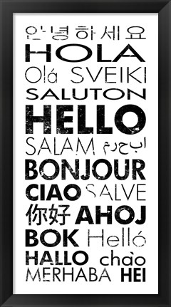 Framed Hello Languages Print