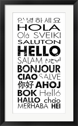 Framed Hello Languages Print