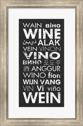 Framed Wine in Different Languages Print