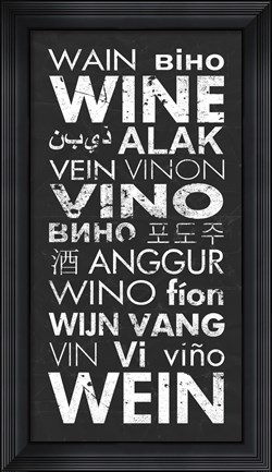 Framed Wine in Different Languages Print