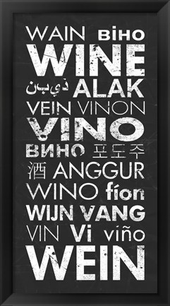 Framed Wine in Different Languages Print