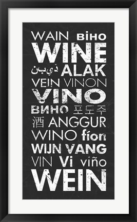 Framed Wine in Different Languages Print