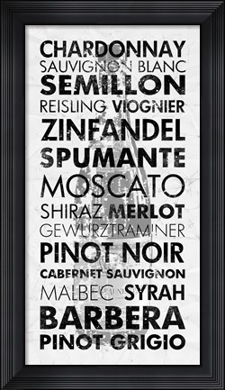 Framed Wine Languages Print