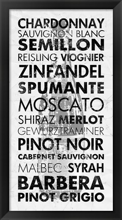 Framed Wine Languages Print