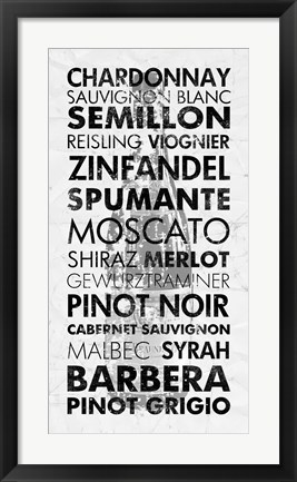 Framed Wine Languages Print