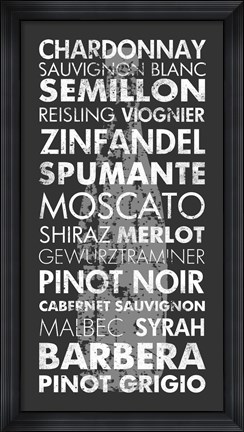Framed Wine Around the World Print