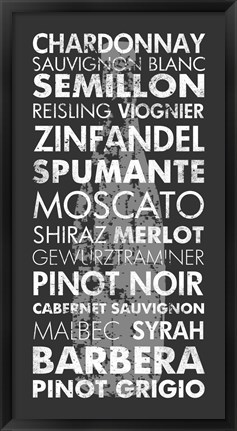 Framed Wine Around the World Print