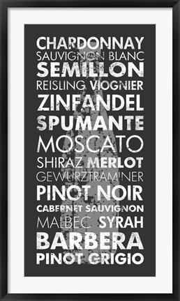 Framed Wine Around the World Print