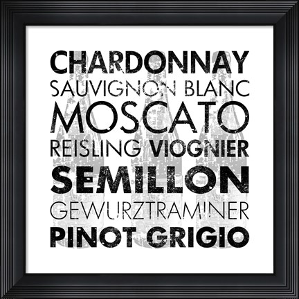 Framed White Wine Print