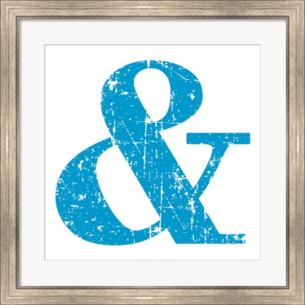 Framed Blue Ampersand Print